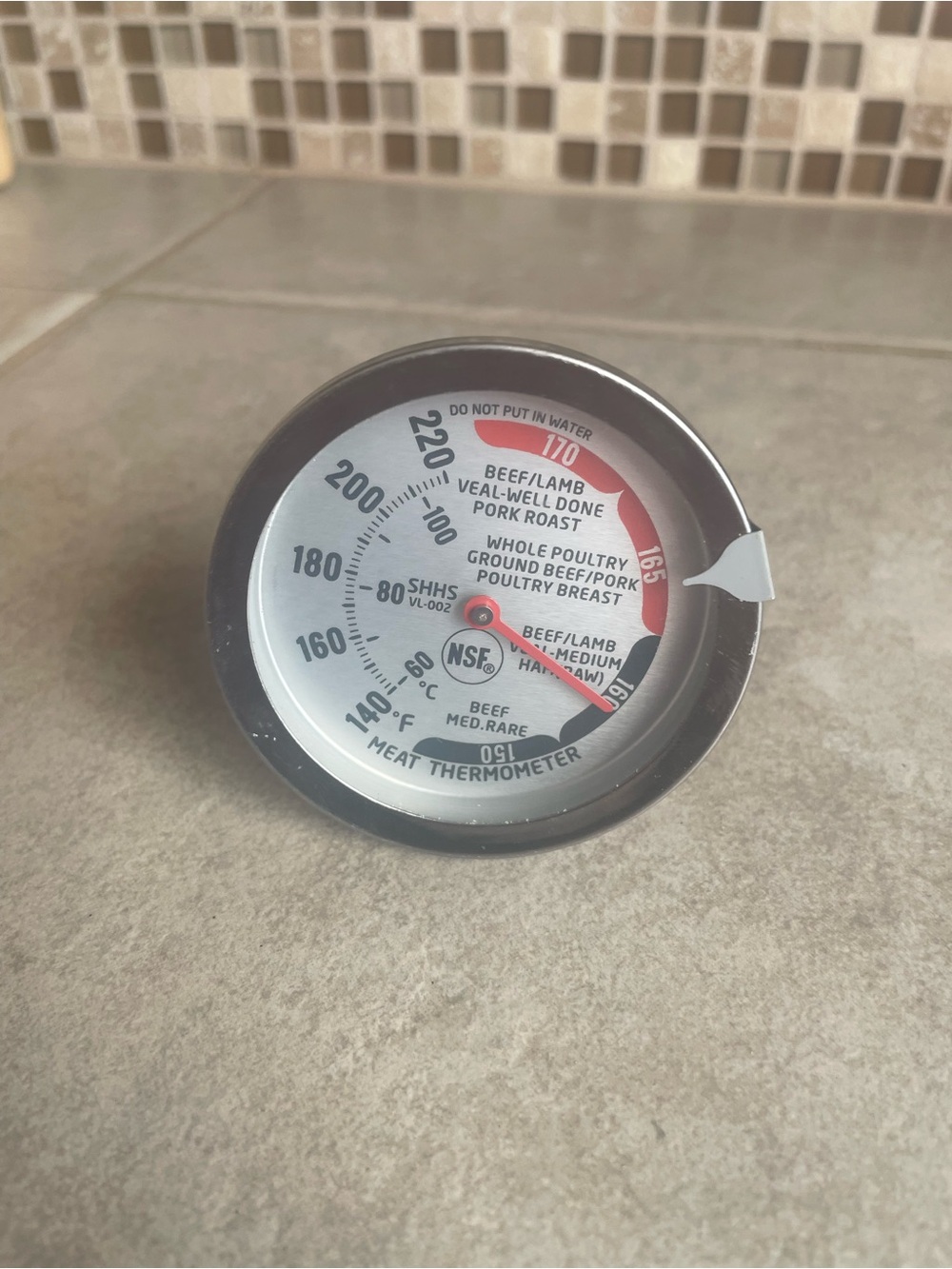 Stainless Steel Instant-Read Meat Thermometer - Silver
